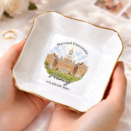 Custom Photo Jewelry Dish - Personalized Graduation Gifts For Him, Her - Campus Dreams Served Beautifully – view 6