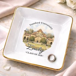 Custom Photo Jewelry Dish - Personalized Graduation Gifts For Him, Her - Campus Dreams Served Beautifully – view 5
