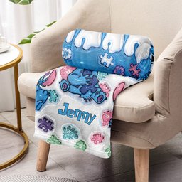 Be You The World Will Adjust - Personalized Autism Awareness Blanket – view 3