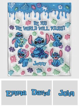 Be You The World Will Adjust - Personalized Autism Awareness Blanket – view 7