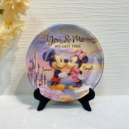 You & Me We Got This - Personalized Mouse Ceramic Round Plate – view 5