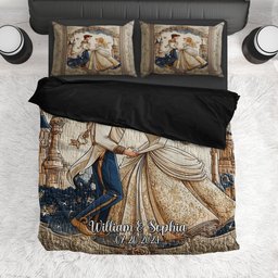 Wedding Anniversarry Gift - Personalized Couple Bedding Set – view 2