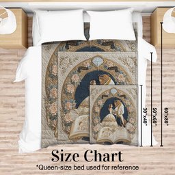 Fairy Tale Romantic Tale As Old As Time - Personalized Couple Blanket – view 5
