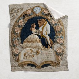 Fairy Tale Romantic Tale As Old As Time - Personalized Couple Blanket – view 4