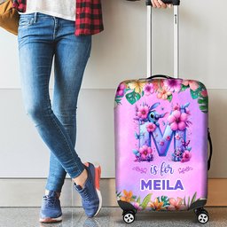 Blue Ohana Alphabet Letter Custom Name - Personalized Ohana Luggage Cover – view 3