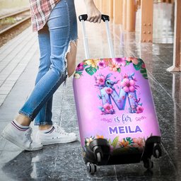 Blue Ohana Alphabet Letter Custom Name - Personalized Ohana Luggage Cover – view 2