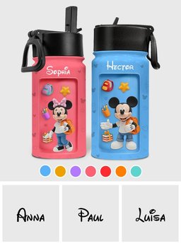 Magical Mouse Ears Ready To Crush School, Fun Gift For Kids - Personalized Mouse Kids Water Bottle – view 7