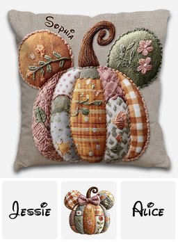 Magical Mouse Ears Fall Pumpkin - Personalized Mouse Throw Pillow – view 6