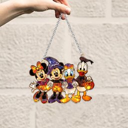 Hello Fall - Personalized Mouse Window Hanging Suncatcher Ornament – view 3