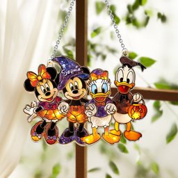 Hello Fall - Personalized Mouse Window Hanging Suncatcher Ornament – view 2