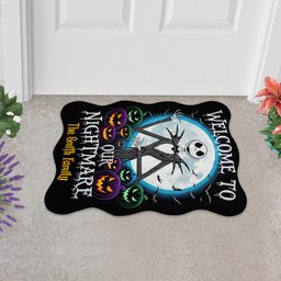 Welcome To Our Nightmare - Personalized Nightmare Shaped Doormat/ Rug – view 4