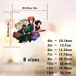 Sisters - Personalized Three Witches Window Hanging Suncatcher Ornament – view 6