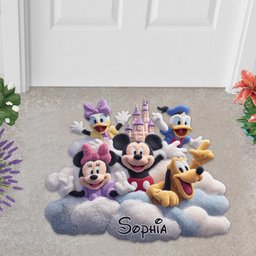 Magical Friends - Personalized Mouse Shaped Doormat/ Rug – view 4