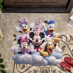 Magical Friends - Personalized Mouse Shaped Doormat/ Rug – view 3