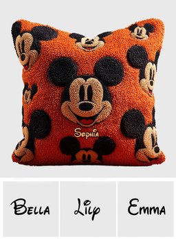 Big Ears Mouse Friend - Personalized Mouse Throw Pillow – view 6