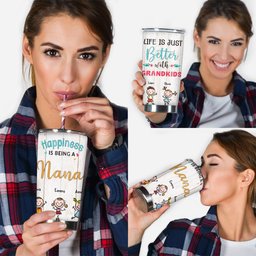 Life Is Just Better With Grandkids - Personalized Mother's Day Grandma Tumbler – view 4