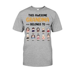 This Awesome Grandpa Grandma Belongs To - Personalized Mother's Day Grandma T-shirt and Hoodie – view 3