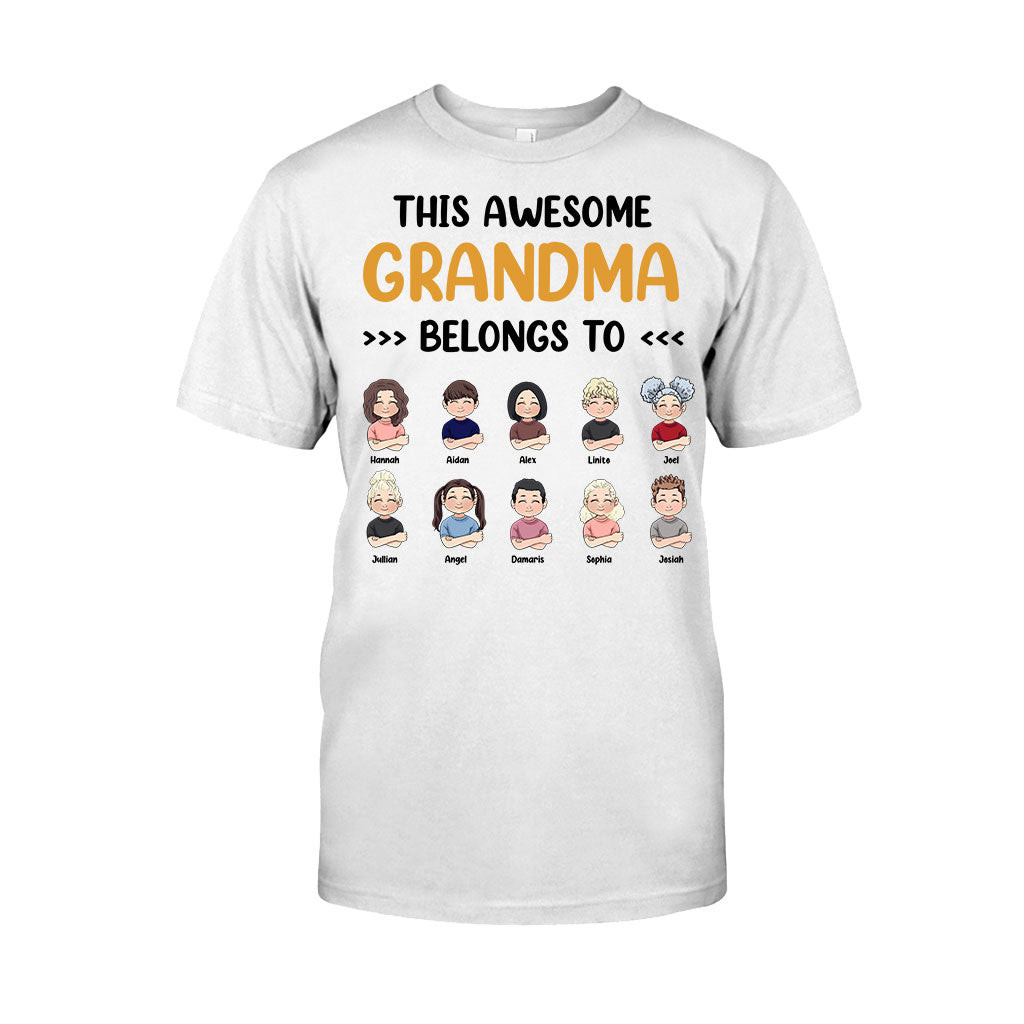 This Awesome Grandpa Grandma Belongs To - Personalized Mother's Day Grandma T-shirt and Hoodie – view 2