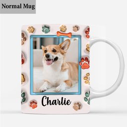Lovely Dog/Cat Face - Personalized Dog Mug – view 4