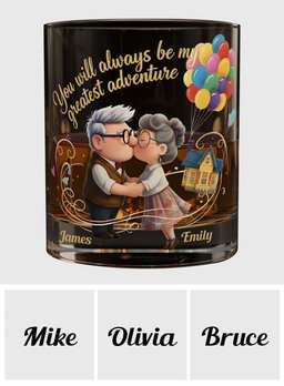 You Will Always Be My Greatest Adventure - Personalized Couple Whiskey Glass – view 6