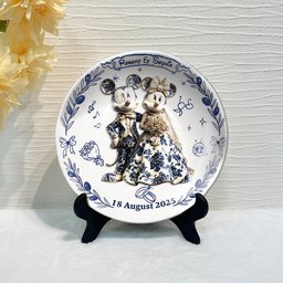 Newlyweds - Personalized Mouse Ceramic Round Plate – view 5