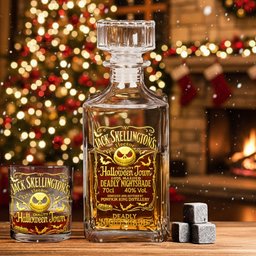 Christmas Gift for Dad, Husband - Personalized Nightmare Whiskey Decanter Set – view 6