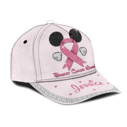 Gems Glitter Tackle Breat Cancer Baseball Cap - Personalized Breast Cancer Awareness Classic Cap – view 4