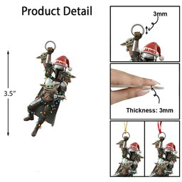 Best Dad, Grandma In The Galaxy - Personalized The Force Transparent Ornament – view 3