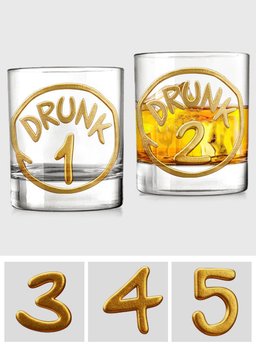 Drunk 1 Drunk 2 - Personalized Whisky Whiskey Glass – view 6
