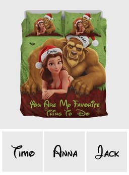 Favorite Thing To Do This Christmas - Personalized Couple Bedding Set – view 5