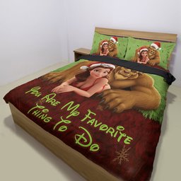Favorite Thing To Do This Christmas - Personalized Couple Bedding Set – view 3
