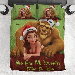 Favorite Thing To Do This Christmas - Personalized Couple Bedding Set – view 2