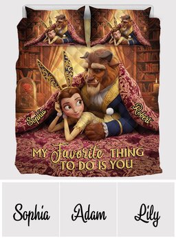 My Favorite Things To Do Is You - Personalized Couple Quilt Set – view 6