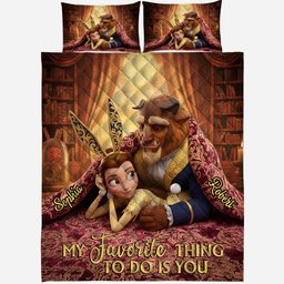 My Favorite Things To Do Is You - Personalized Couple Quilt Set – view 2