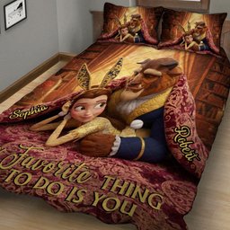 My Favorite Things To Do Is You - Personalized Couple Quilt Set – view 3