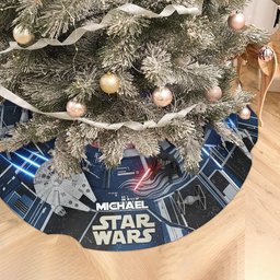 Starship Space - Personalized The Force Shaped Tree Skirt – view 4