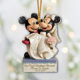 Our First Christmas As Mr And Mrs - Personalized Mouse Ornament – view 5