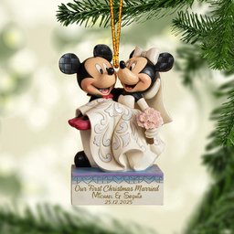 Our First Christmas As Mr And Mrs - Personalized Mouse Ornament – view 2
