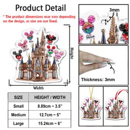Magical Family Balloon Castle - Personalized Mouse Ornament – view 3