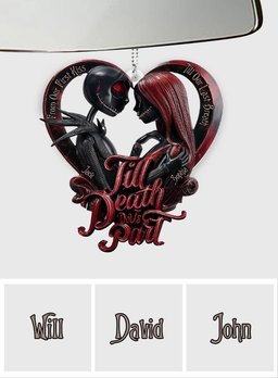 From Our First Kiss Till Our Last Breath - Personalized Nightmare Transparent Car Ornament – view 7