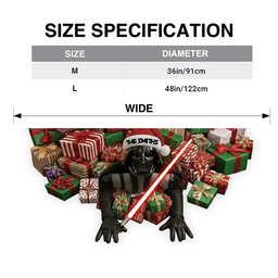 Welcome To The Dark Side - Personalized The Force Shaped Tree Skirt – view 8