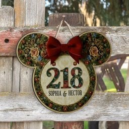 Mickey Mouse Welcome Sign - Personalized Mouse Custom Shaped Wood Sign – view 2