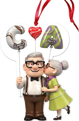 Sweet Love Balloon - Personalized Couple Transparent Ornament – view 2