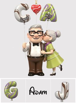 Sweet Love Balloon - Personalized Couple Transparent Ornament – view 8
