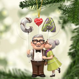 Sweet Love Balloon - Personalized Couple Transparent Ornament – view 5