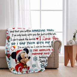Hi Mommy And Daddy - Personalized Mouse Blanket – view 2
