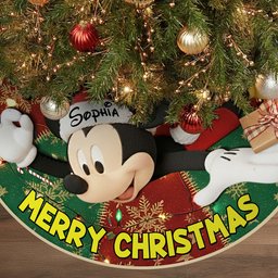 Merry Christmas - Personalized Mouse Shaped Tree Skirt – view 5