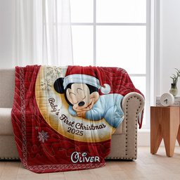 Baby's First Christmas - Personalized Mouse Blanket – view 2