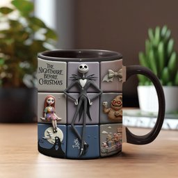 Merry Christmas - Personalized Nightmare Accent Mug – view 2