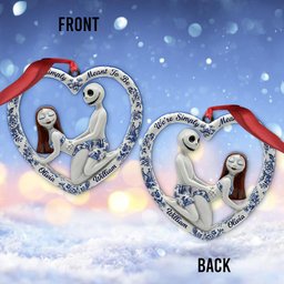 Blue Toile De Jouy Naughty Skeleton - Personalized Nightmare Ornament – view 8